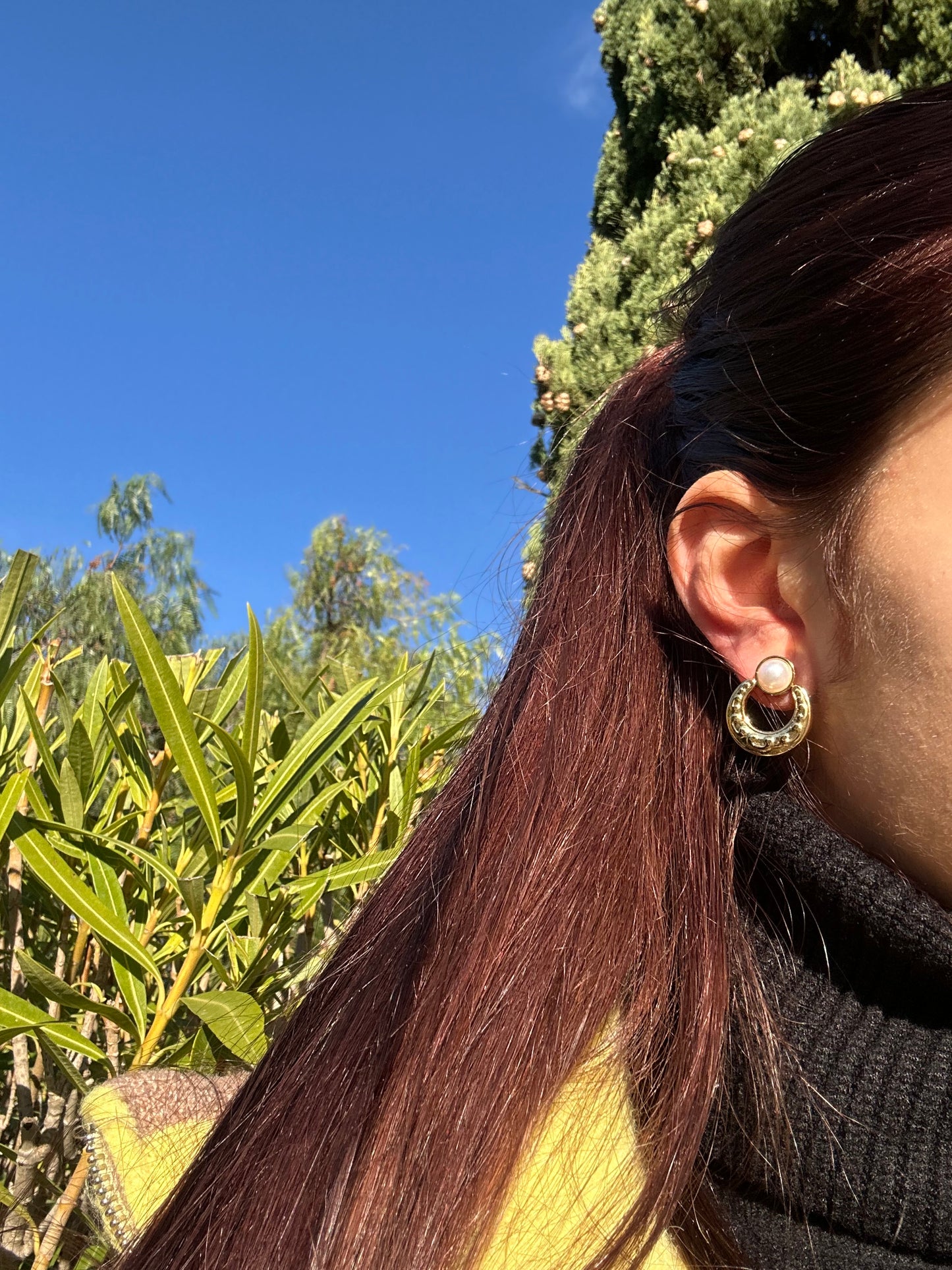 Boucles d’oreilles pendantes - acier inoxydable doré