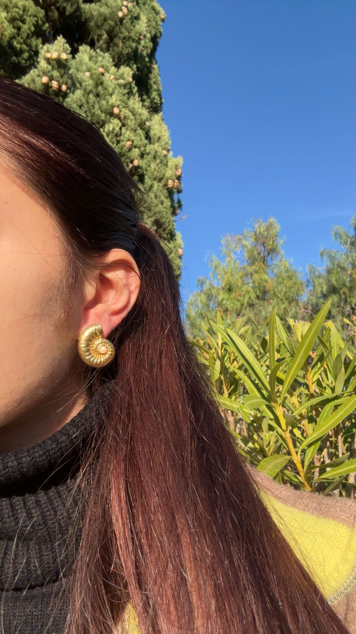 Boucles d’oreilles coquillage - acier inoxydable doré