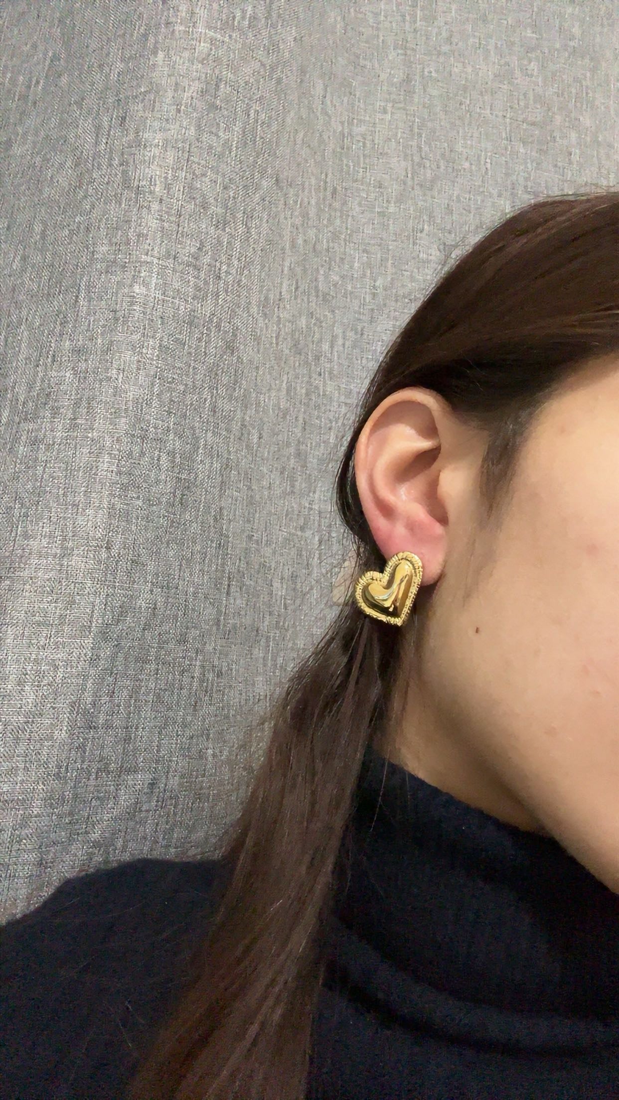 Boucles d’oreilles cœur - acier inoxydable doré