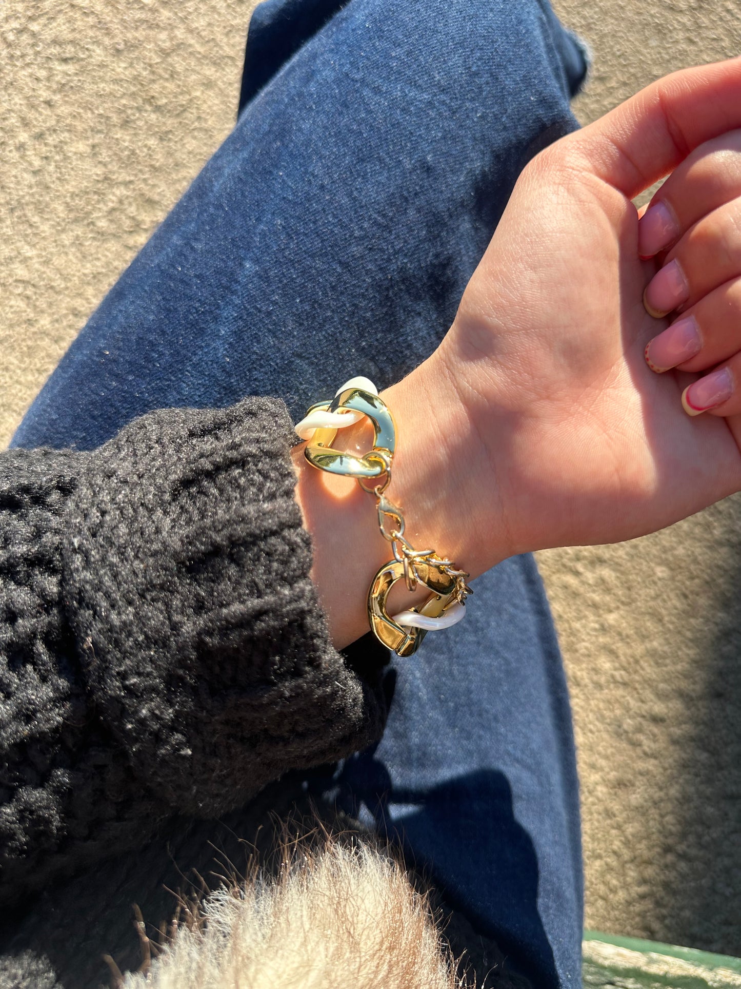 Bracelet gros maillons - fantaisie