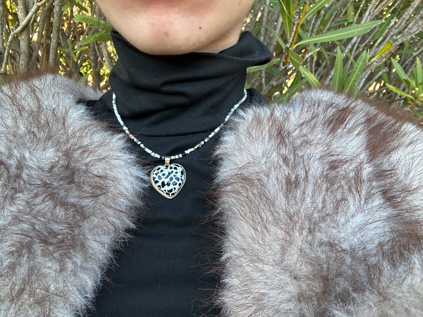 Collier cœur - acier inoxydable doré