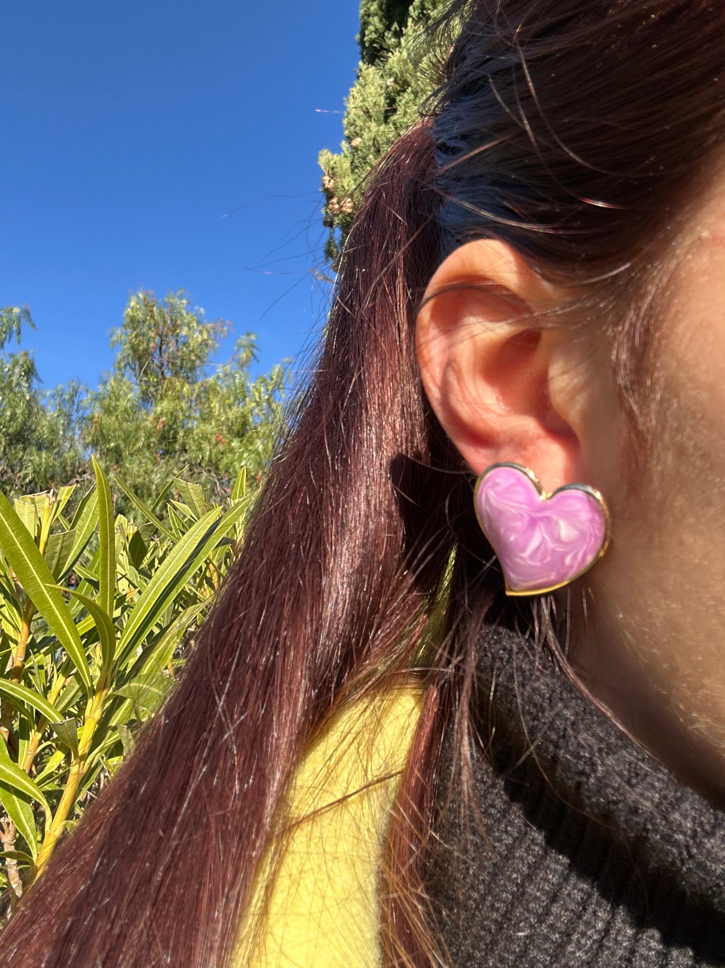 Boucles doreilles cœur - acier inoxydable doré