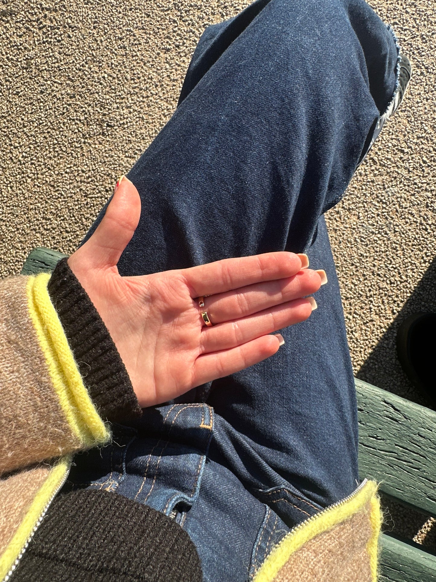 Bague ajustable fleur - cuivre doré