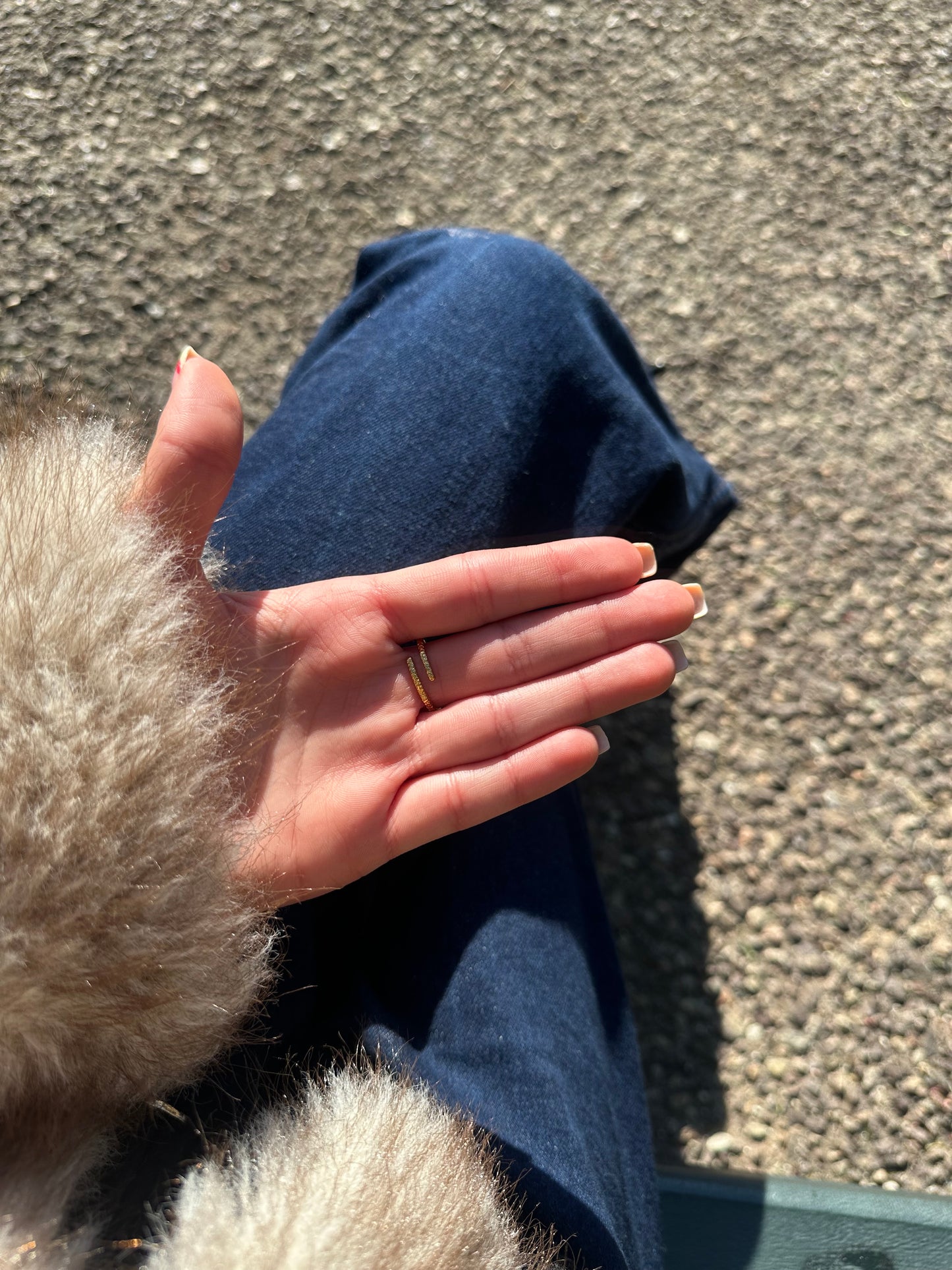 Bague ajustable cœur - acier inoxydable doré