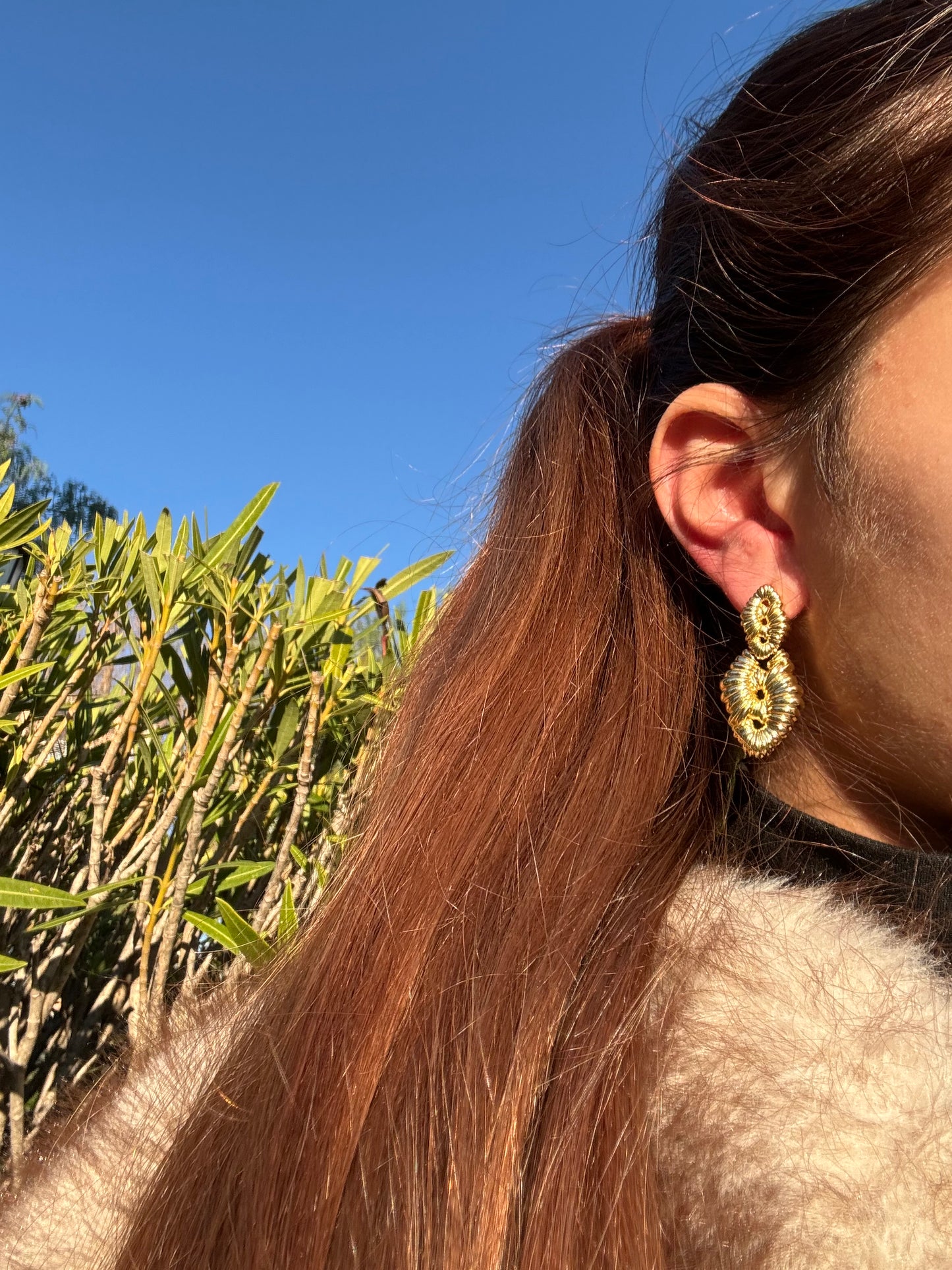 Boucles d’oreilles pendantes - acier inoxydable doré