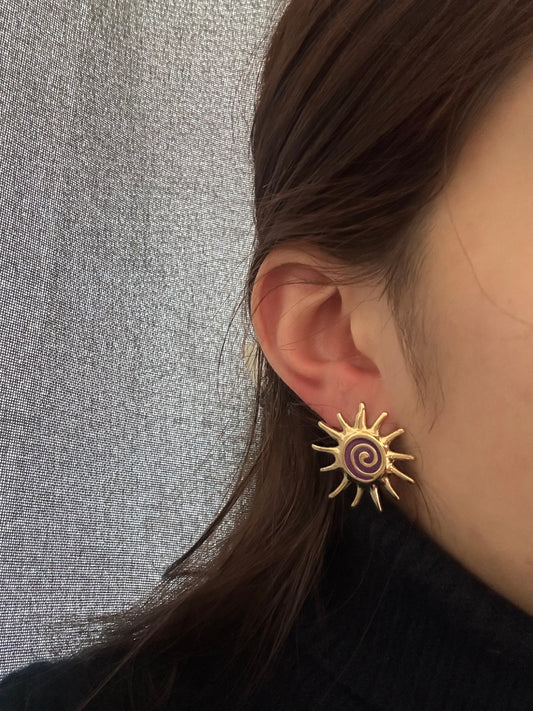 Boucles d’oreilles soleil - acier inoxydable doré