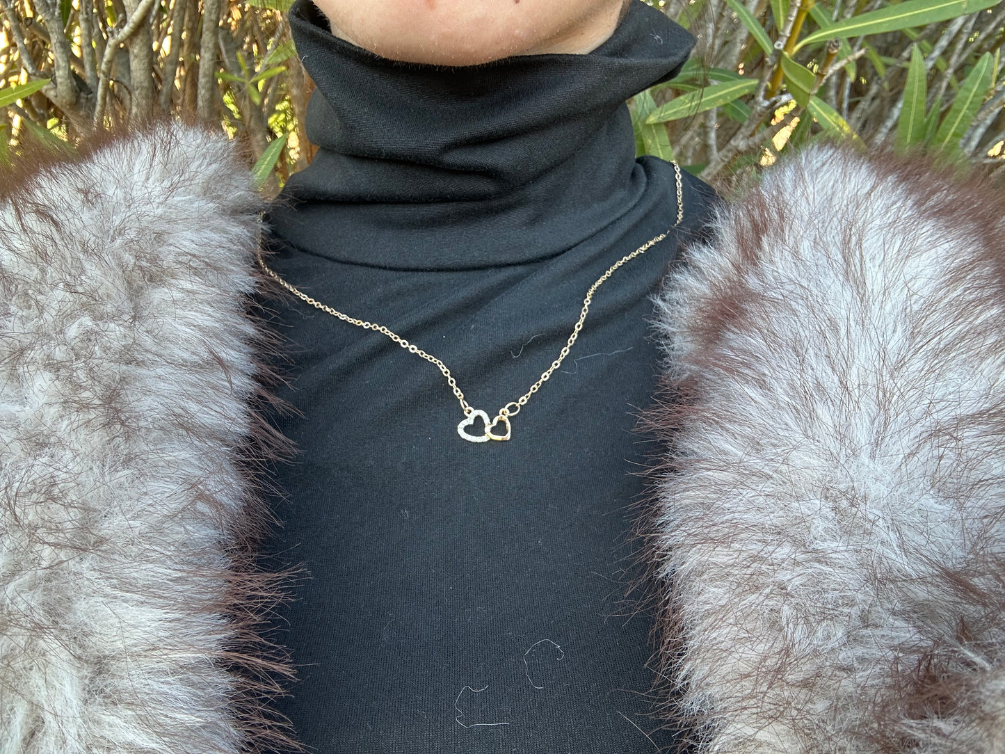 Collier cœur - acier inoxydable doré