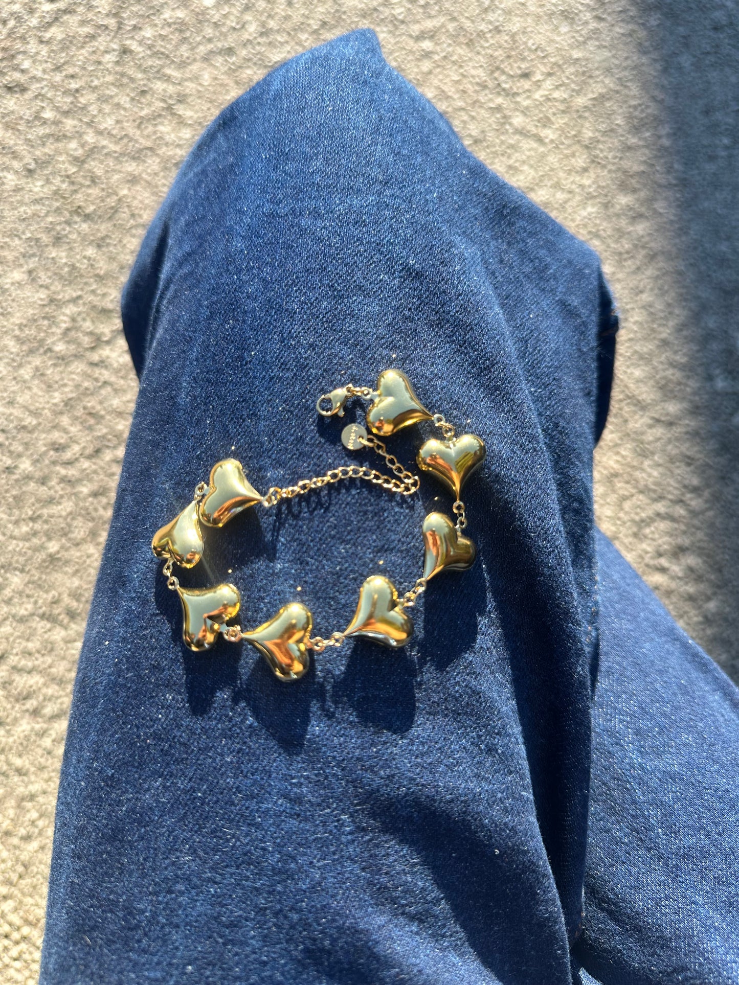 Bracelet cœur - acier inoxydable doré