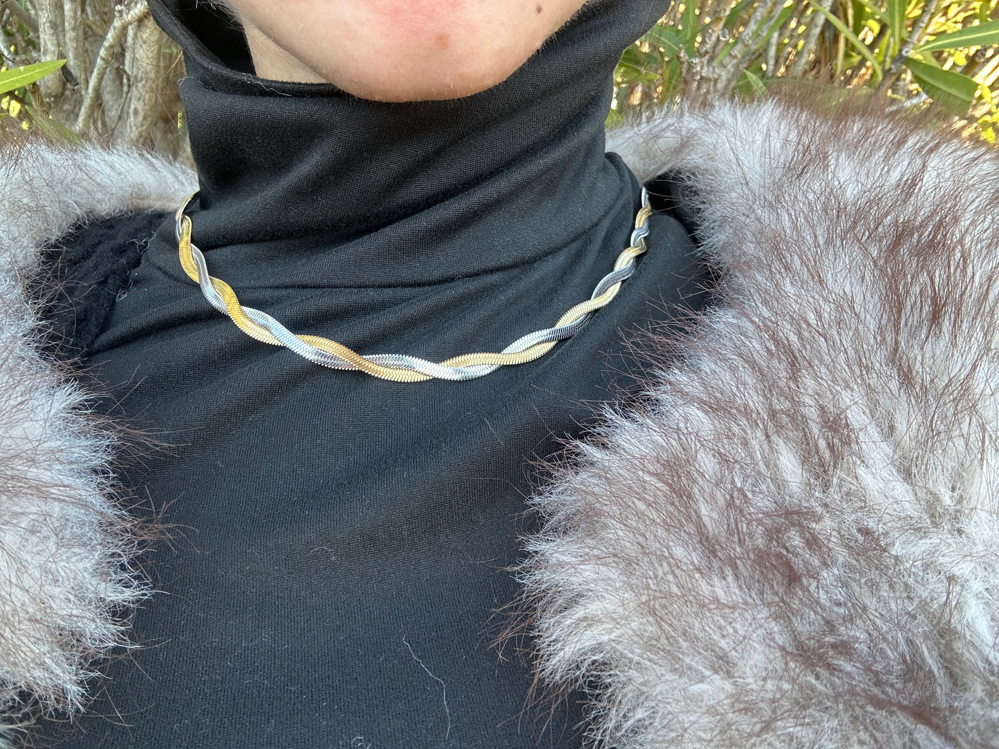 Collier - acier inoxydable doré et argenté