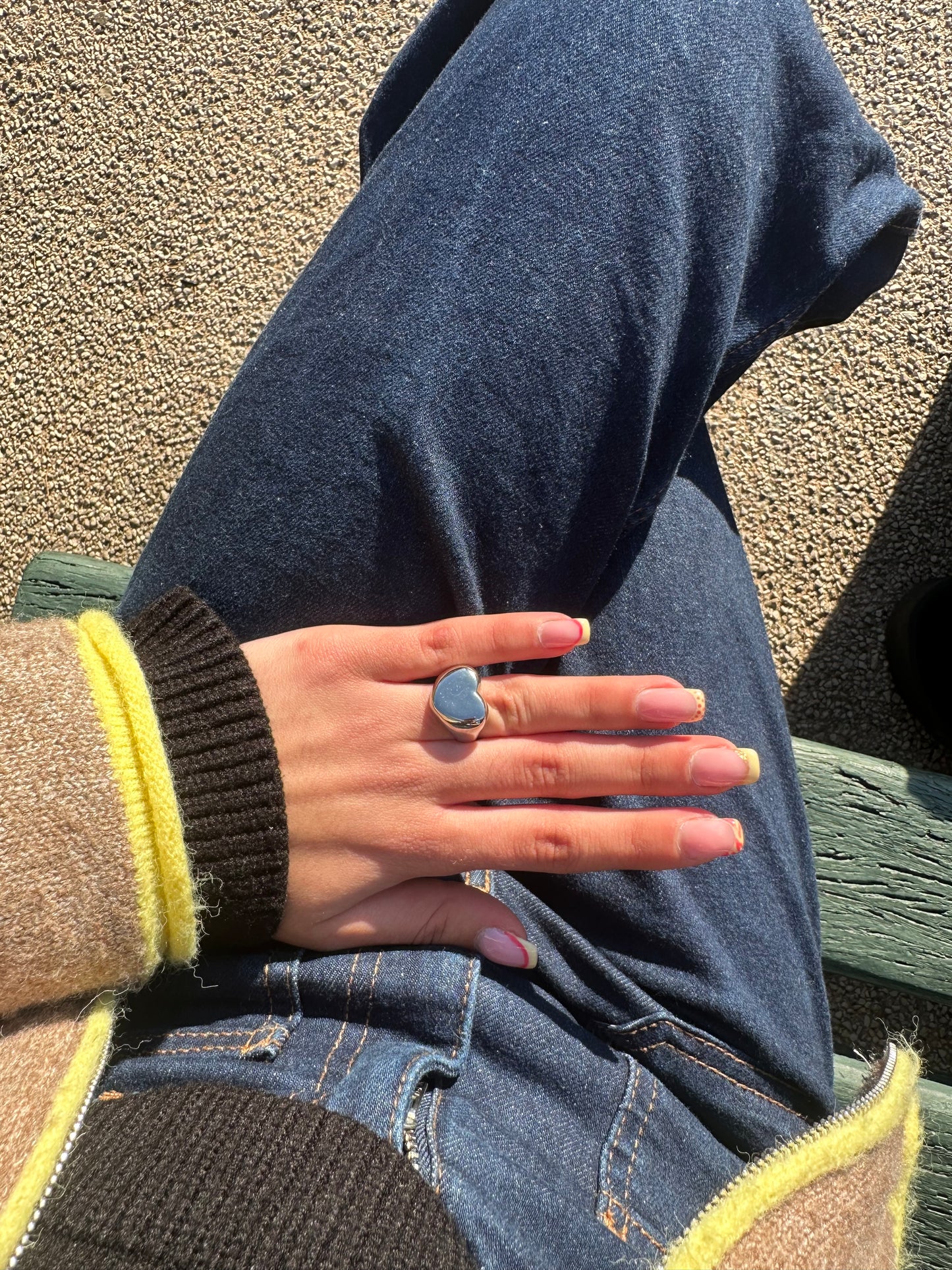 Bague ajustable - cuivre argenté