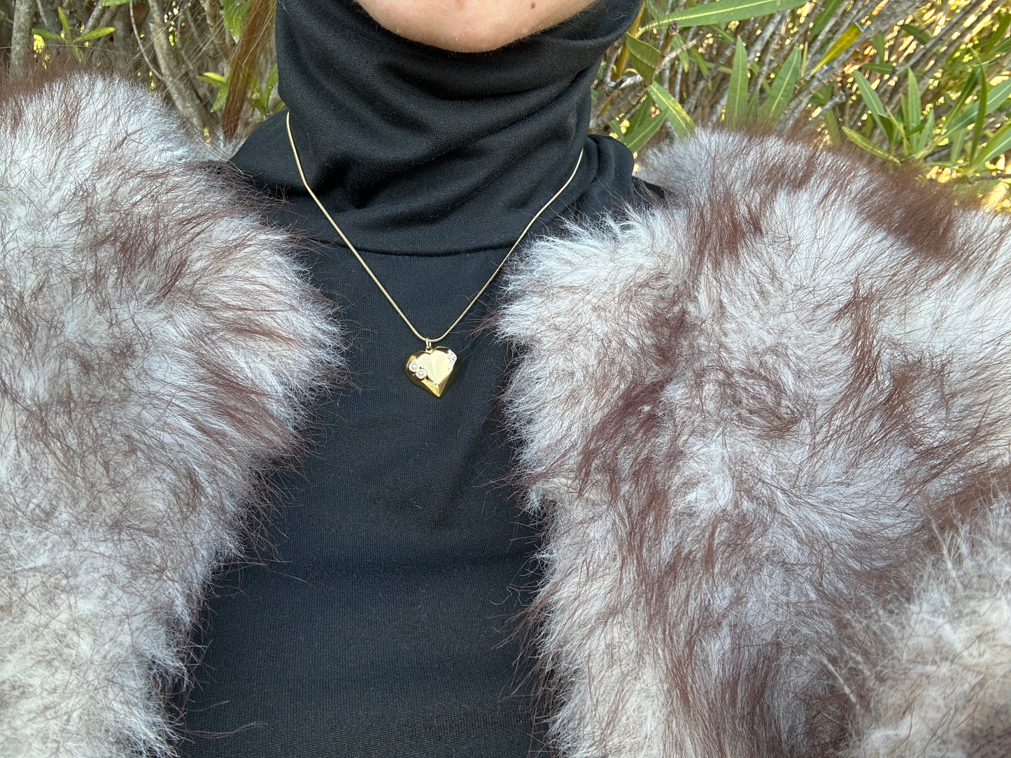 Collier cœur - acier inoxydable doré