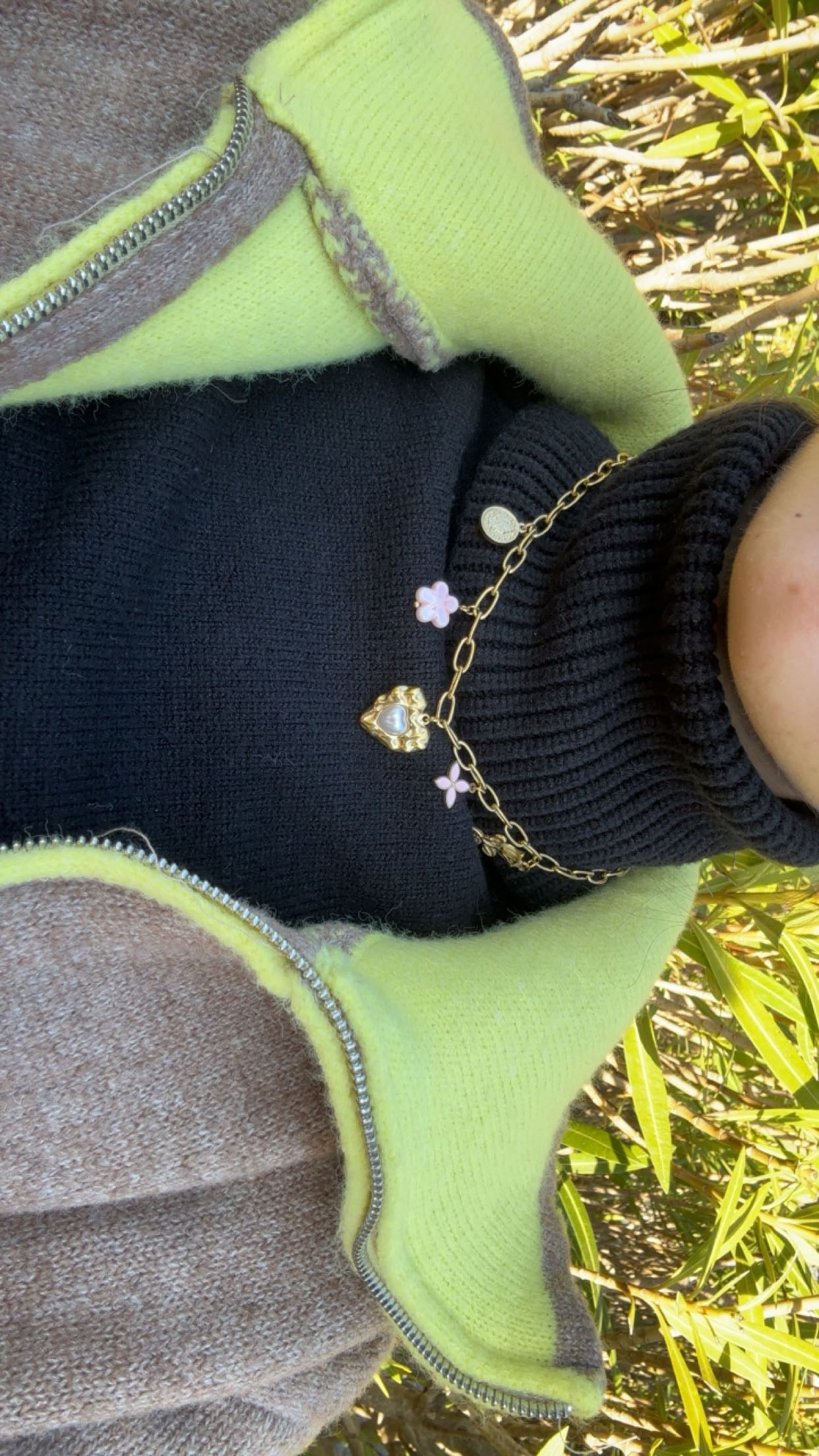 Collier à breloques - acier inoxydable doré