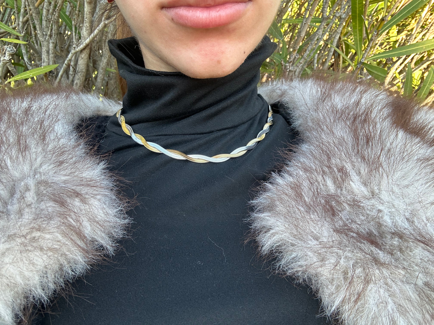 Collier - acier inoxydable doré et argenté