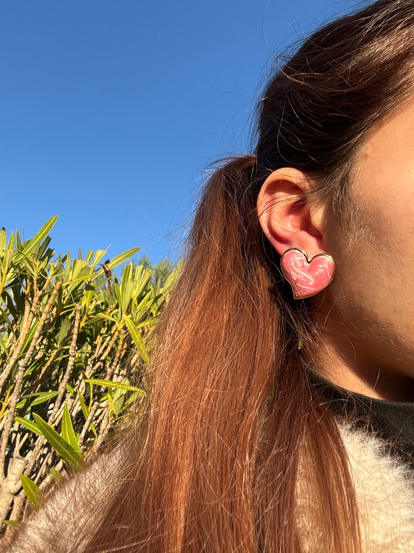 Boucles d’oreilles cœur - acier inoxydable doré