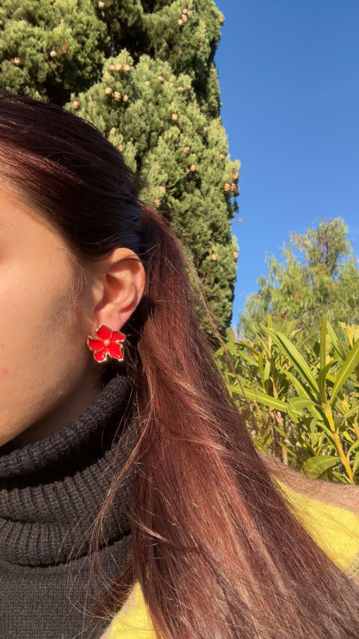 Boucles d’oreilles fleur - acier inoxydable doré