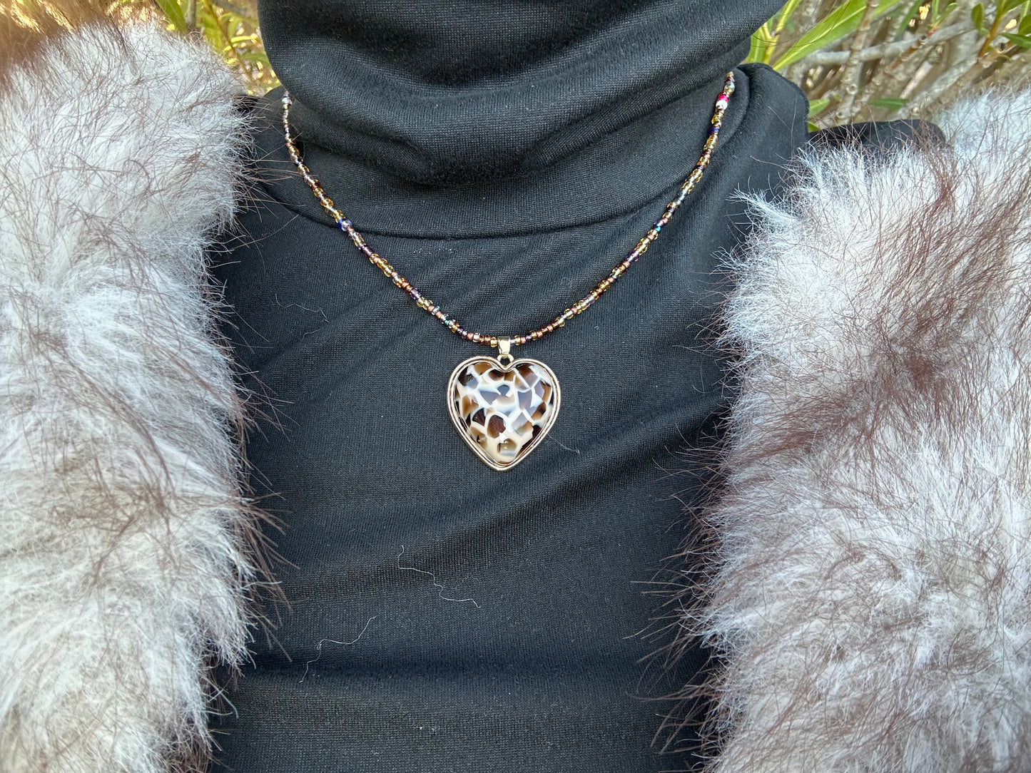 Collier cœur - acier inoxydable doré