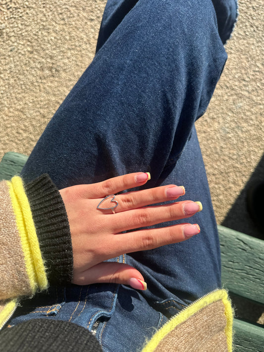 Bague ajustable cœur