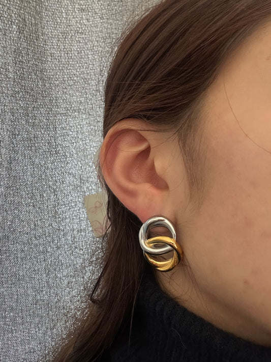 Boucles d’oreilles - acier inoxydable doré et argenté