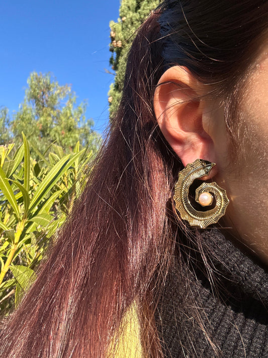 Boucles d’oreilles spirales - acier inoxydable doré