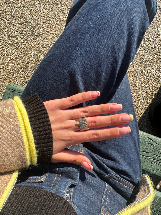 Bague ajustable - acier inoxydable argenté