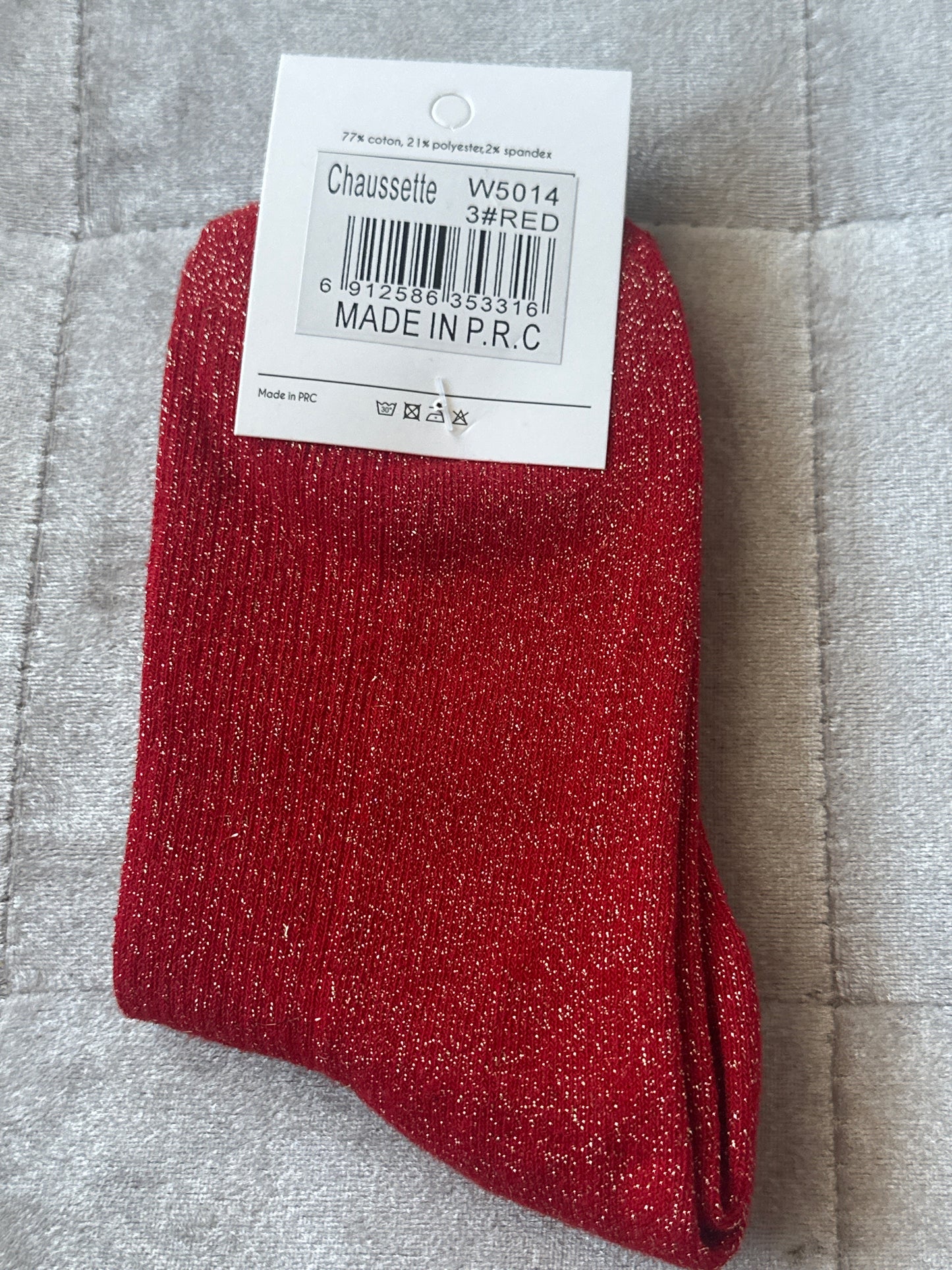 Chaussettes pailletées message « petite conne »