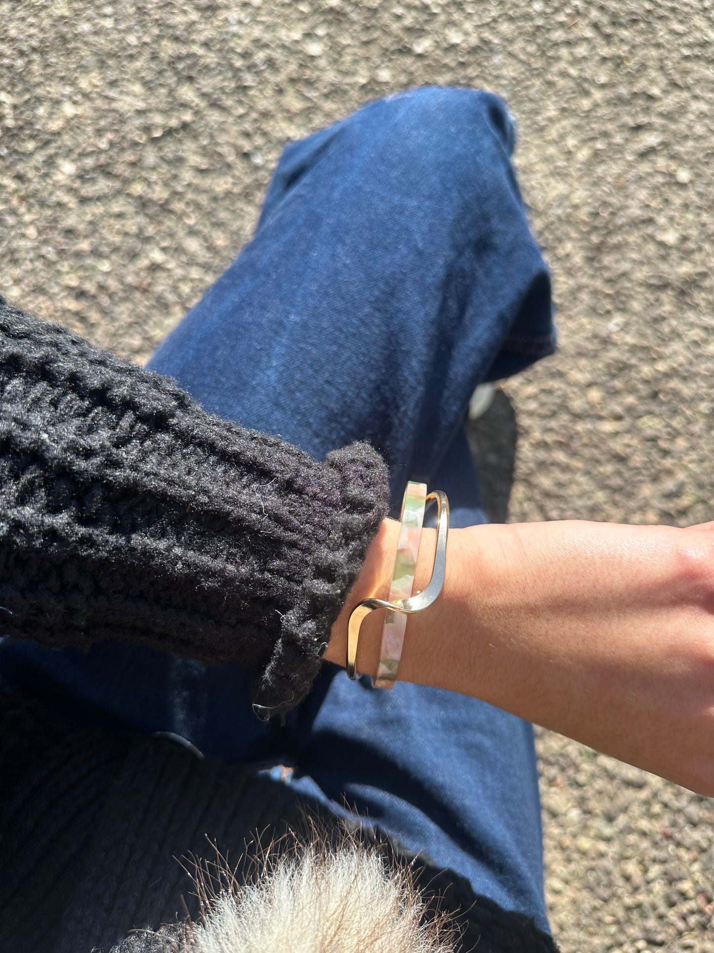 Jonc - acier inoxydable doré