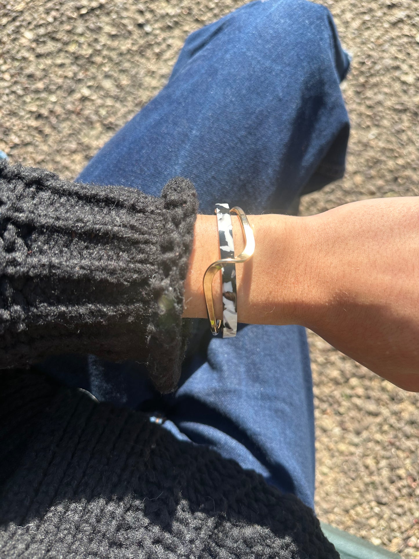 Jonc - acier inoxydable doré