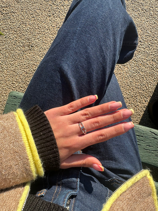 Bague ajustable - acier inoxydable argenté