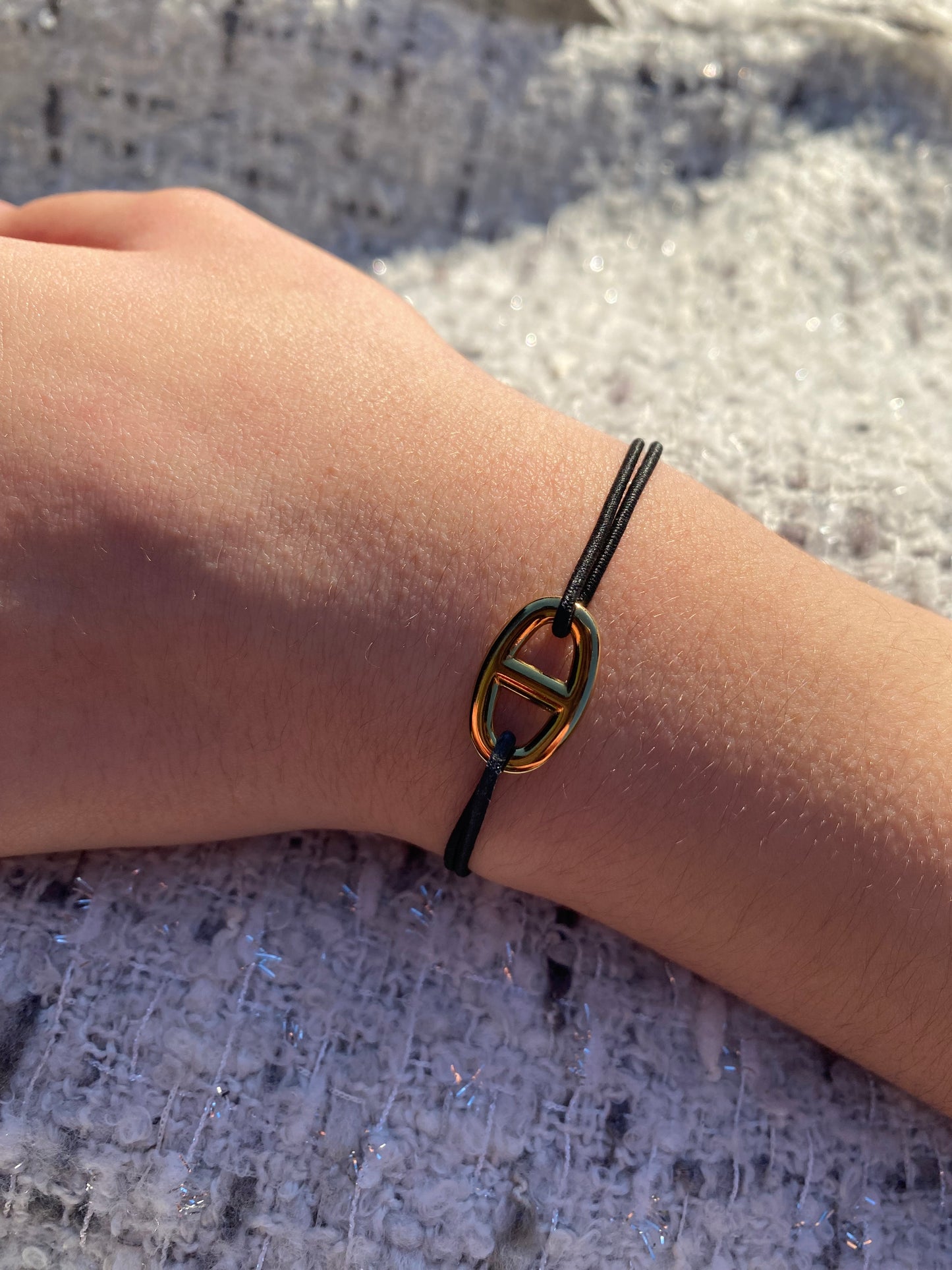 Bracelet fil ajustable enfant - acier inoxydable doré