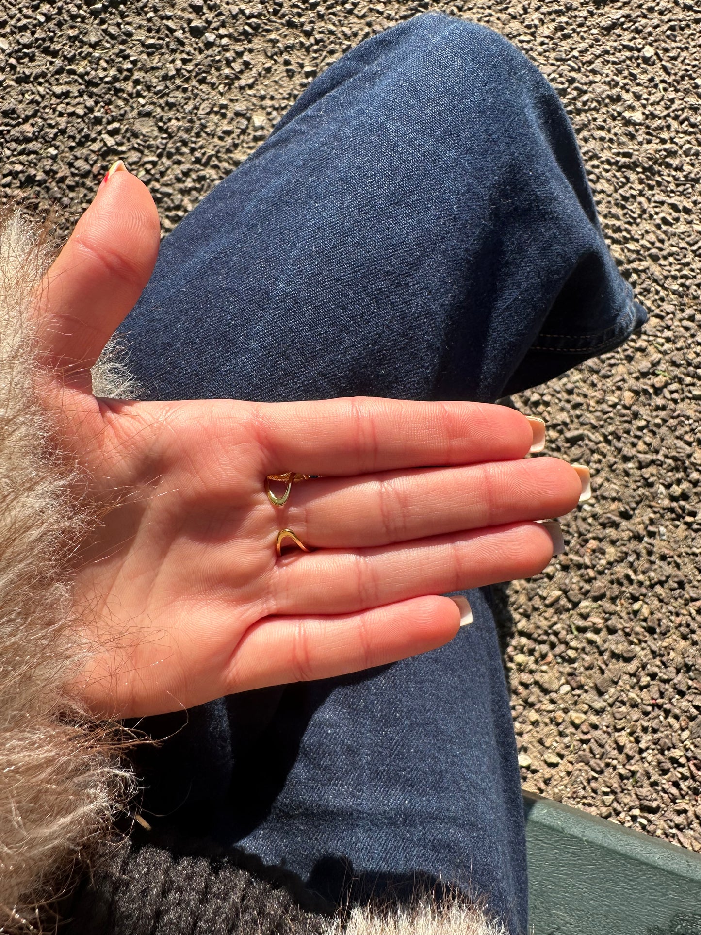 Bague fleur ajustable - acier inoxydable doré