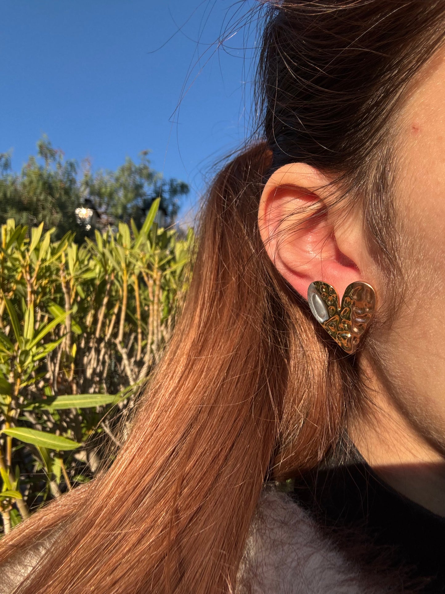 Boucles d’oreilles cœur - acier inoxydable argenté, doré et or rose