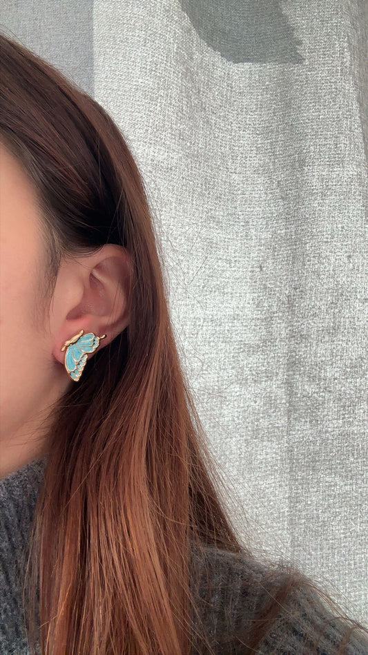 Boucles d’oreilles papillons - acier inoxydable doré