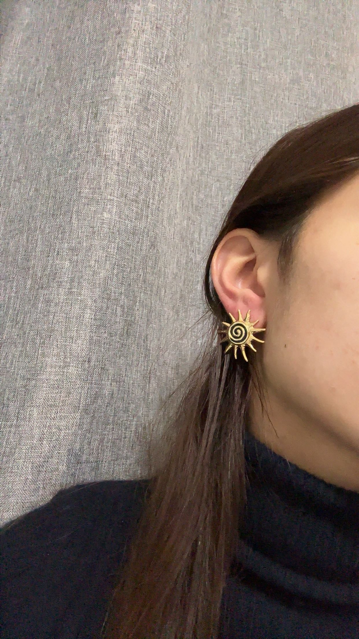 Boucles d’oreilles soleil - acier inoxydable doré