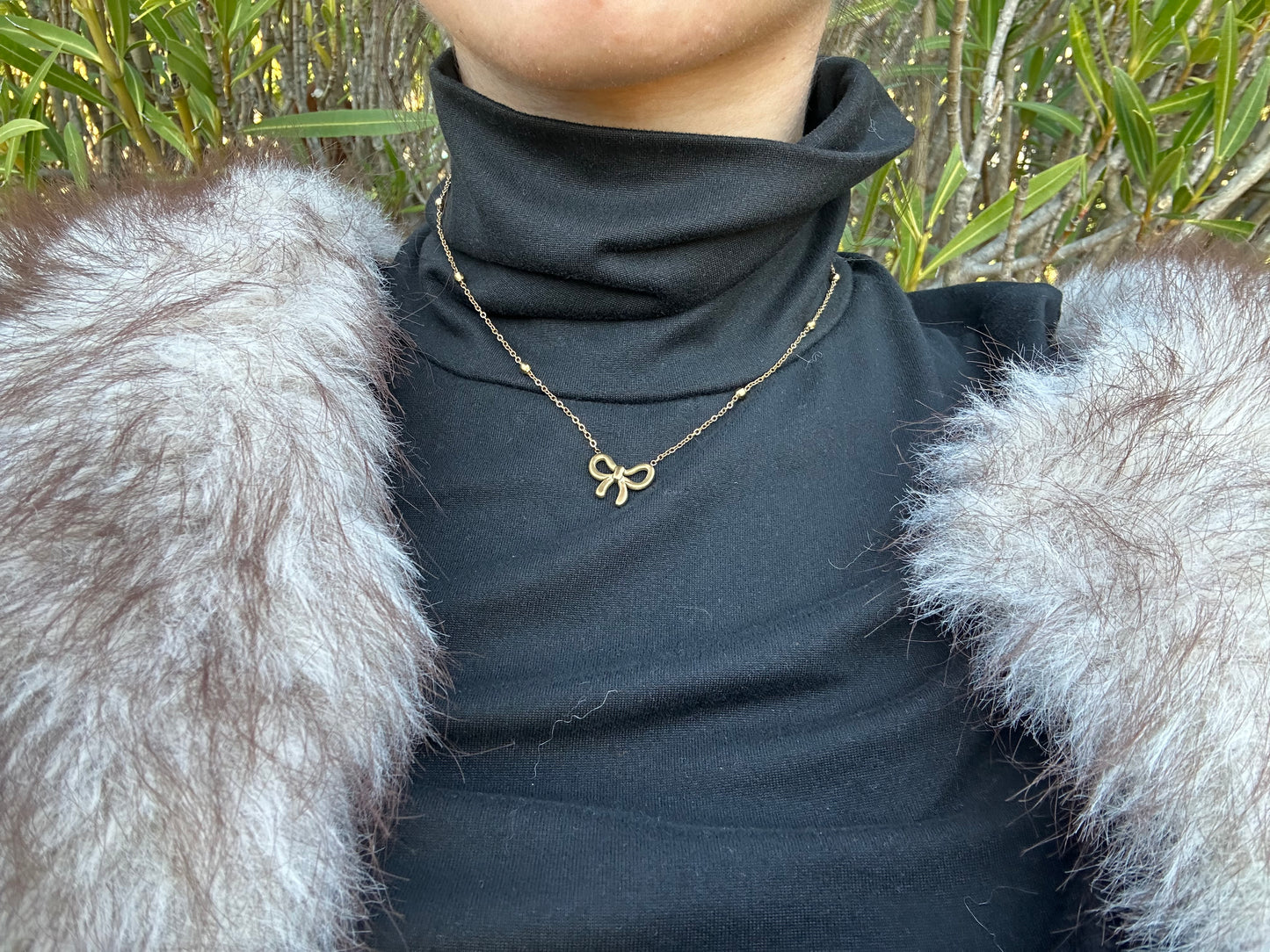 Collier noeud - acier inoxydable doré