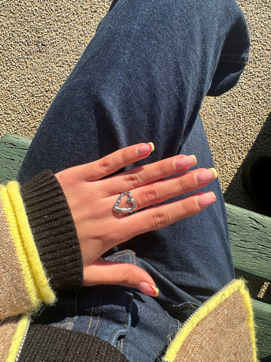 Bague ajustable cœur