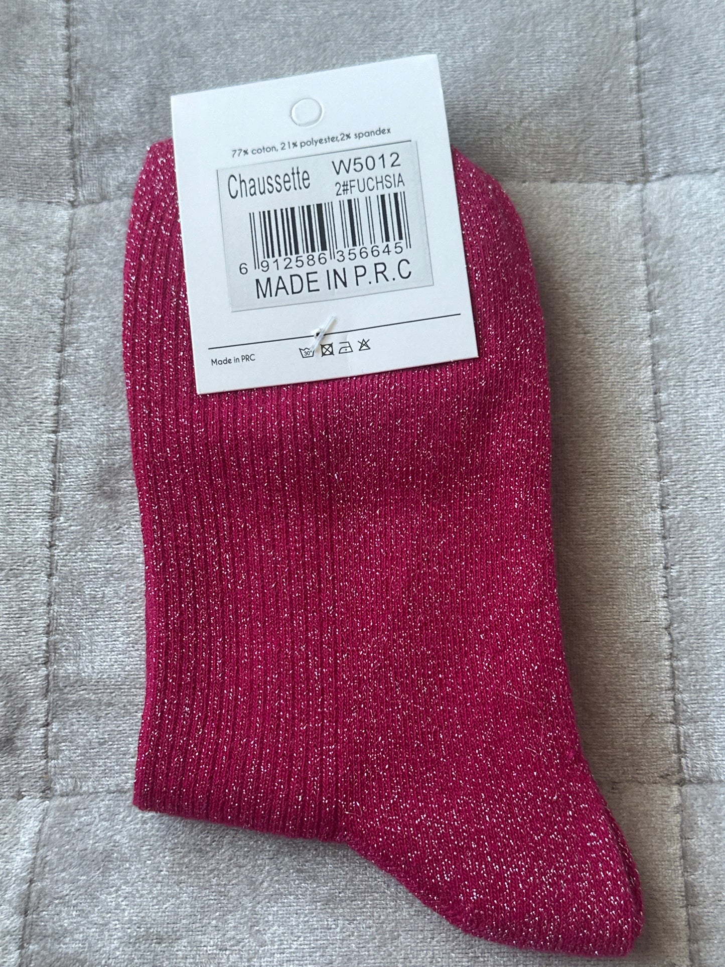 Chaussettes pailletées message « princesse »