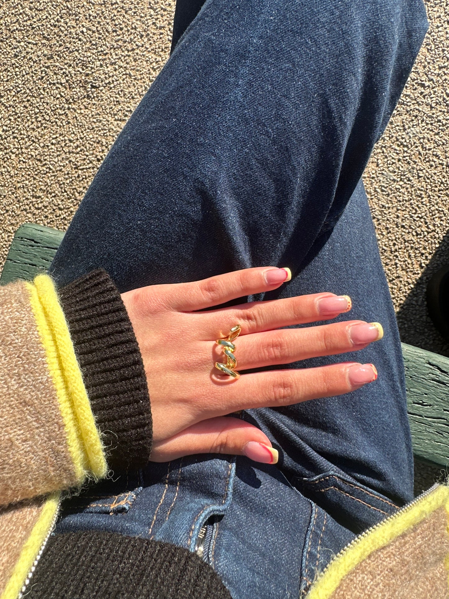 Bague ajustable - cuivre doré