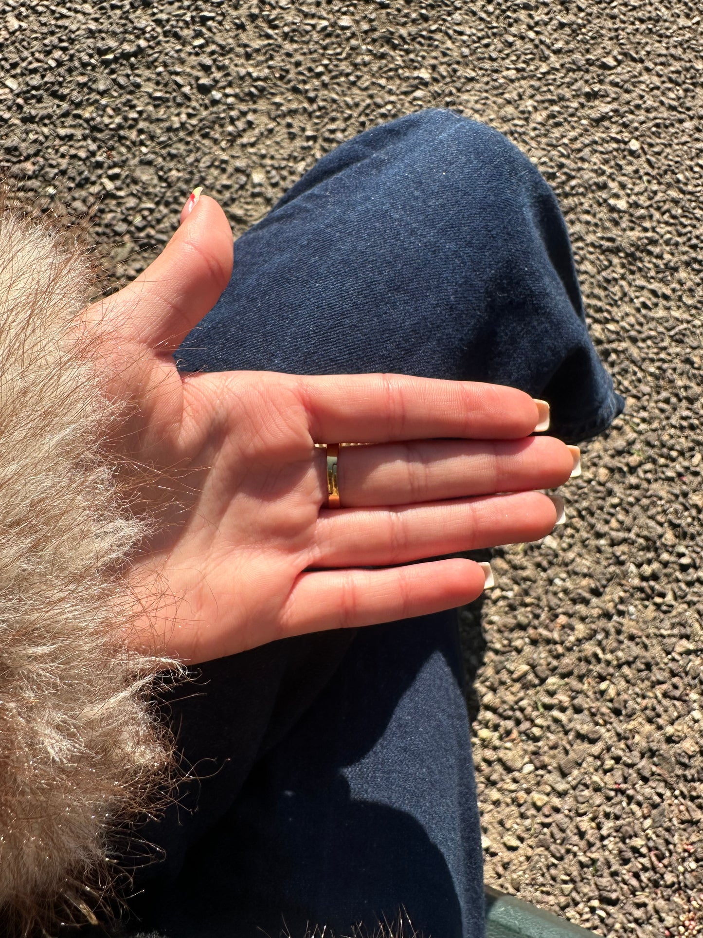 Bague fleur ajustable - acier inoxydable doré