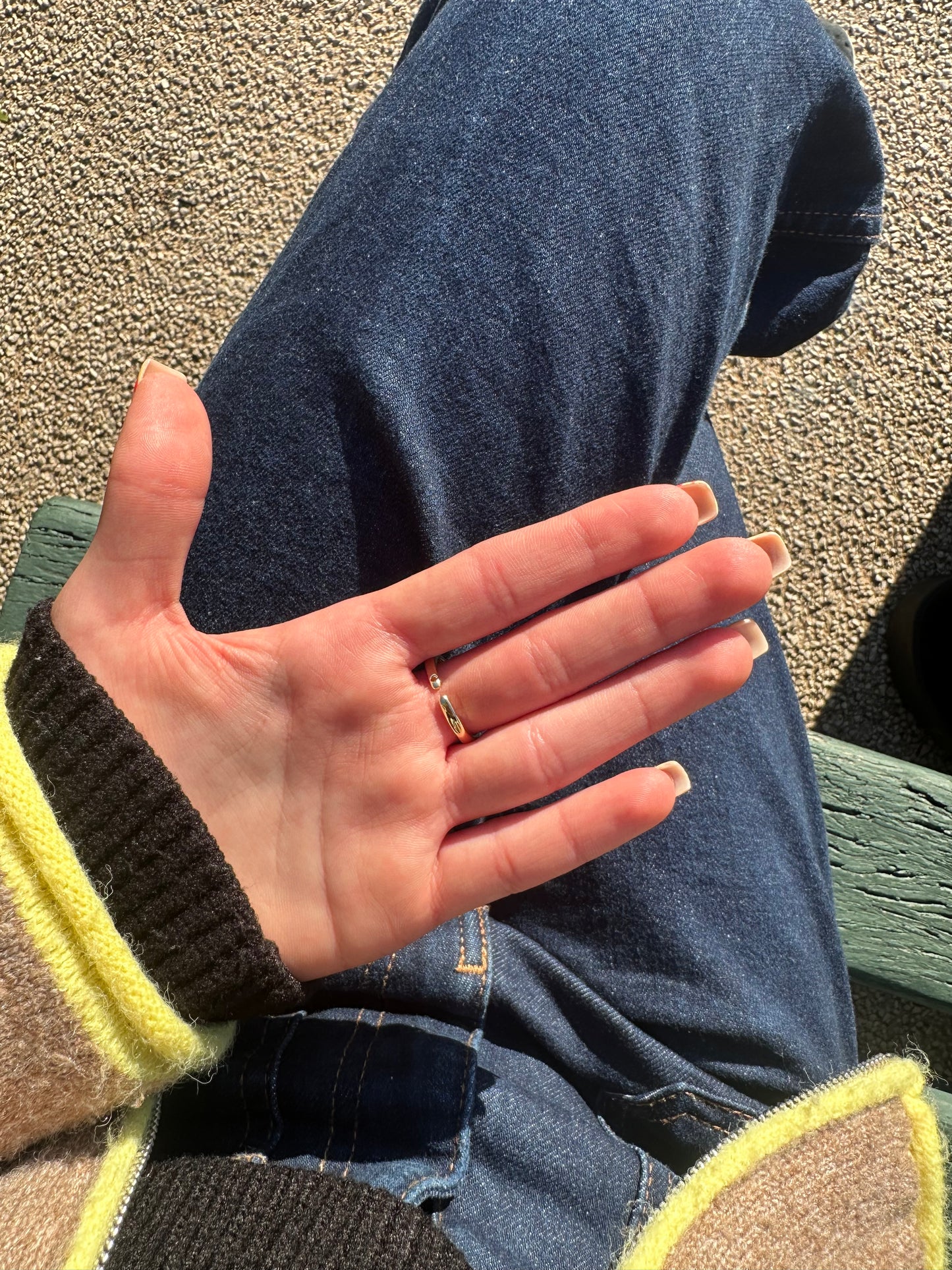 Bague ajustable coquillage - cuivre doré