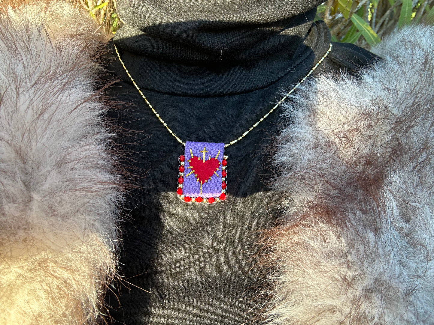 Collier cœur - cuivre doré