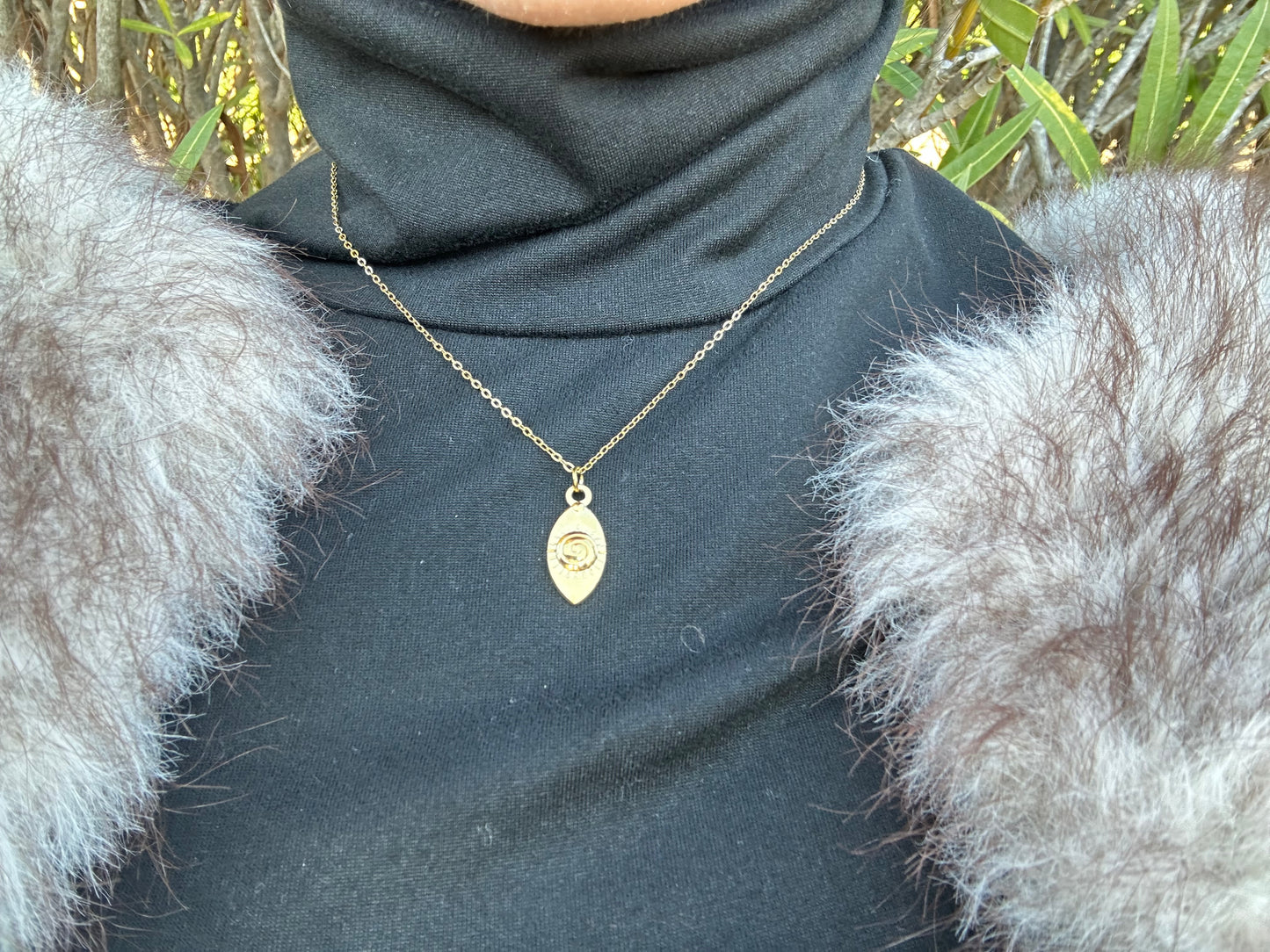 Collier œil - acier inoxydable doré