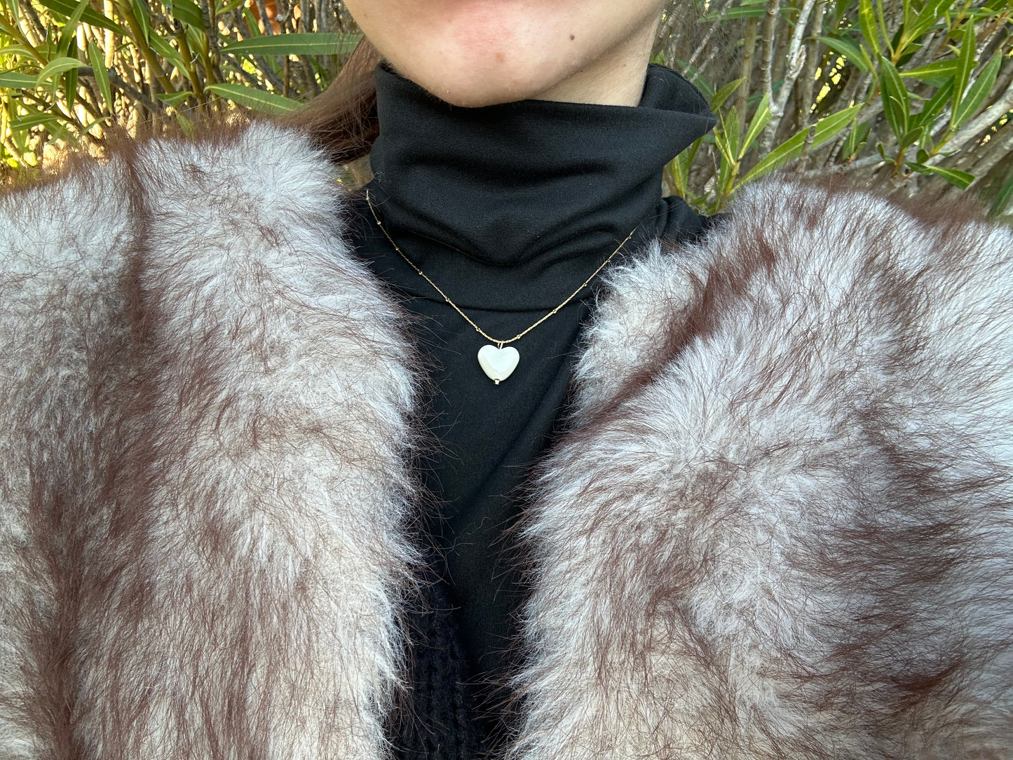 Collier cœur - acier inoxydable doré