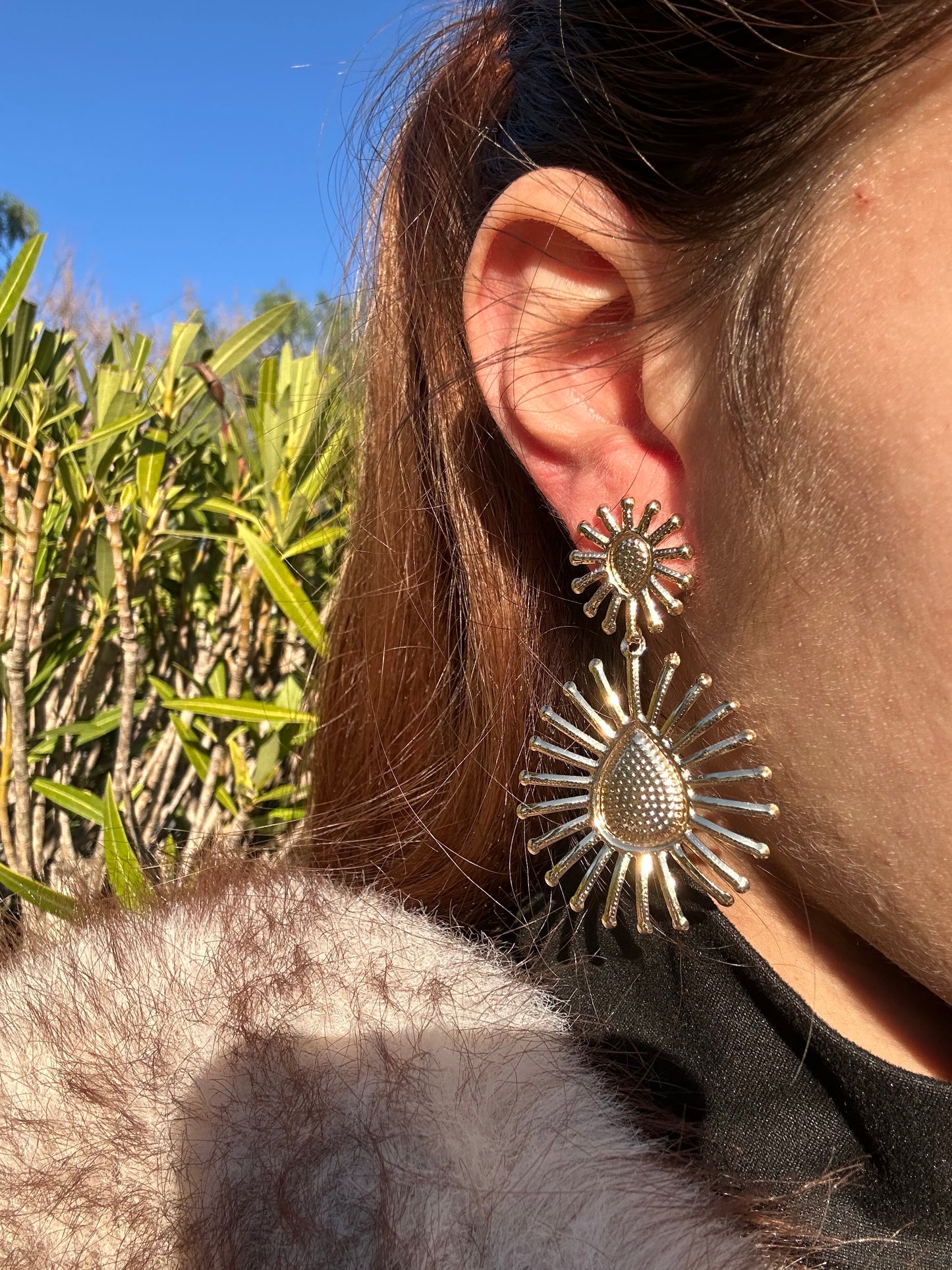 Boucles d’oreilles pendantes - alliage doré