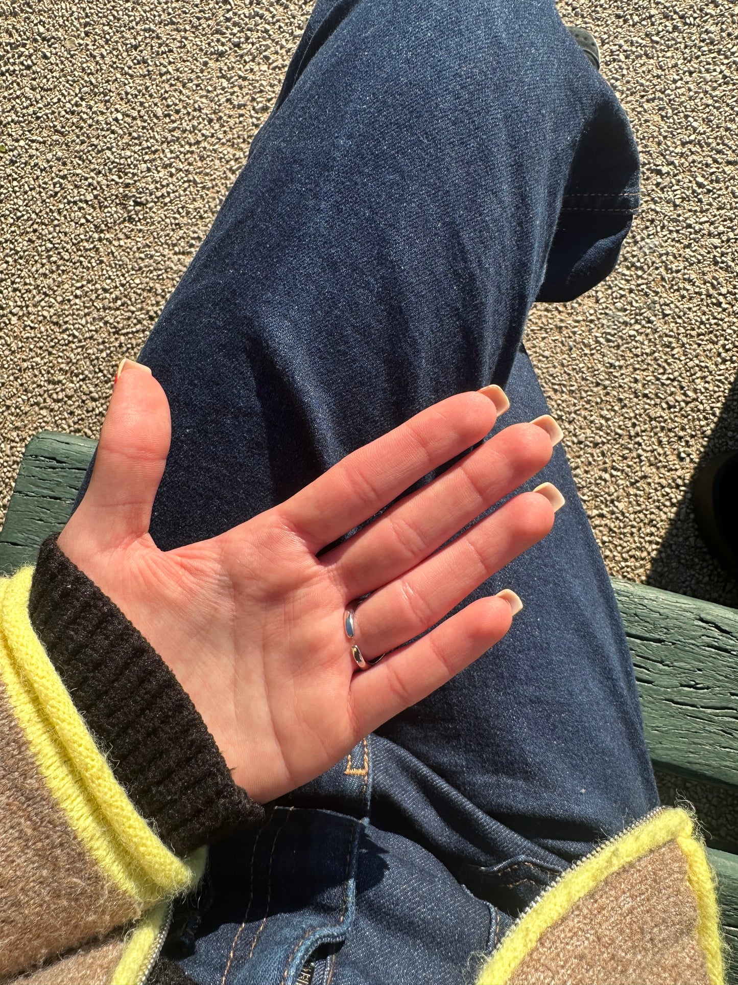 Bague cœur -  cuivre argenté