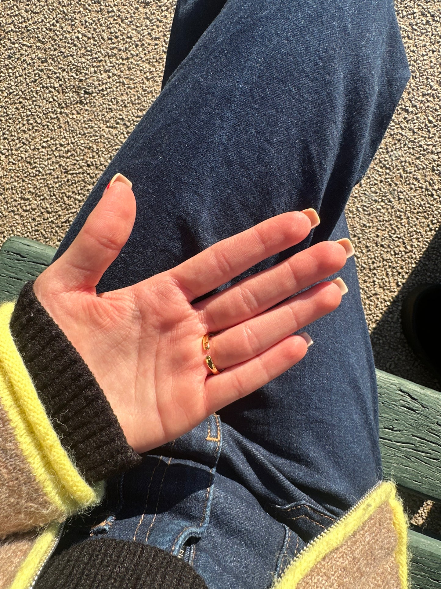 Bague ajustable fleur - cuivre doré