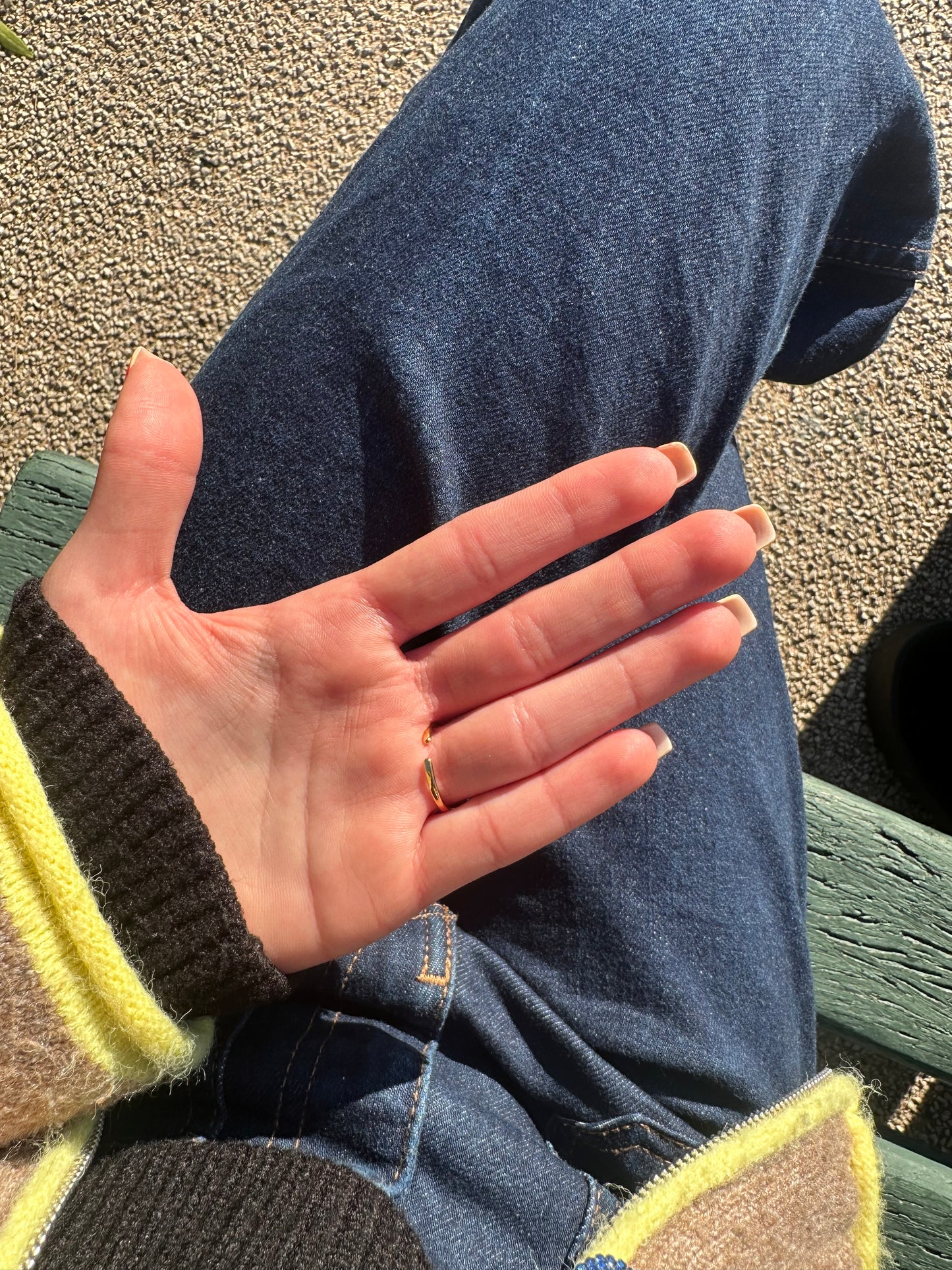 Bague ajustable coquillages - acier inoxydable doré