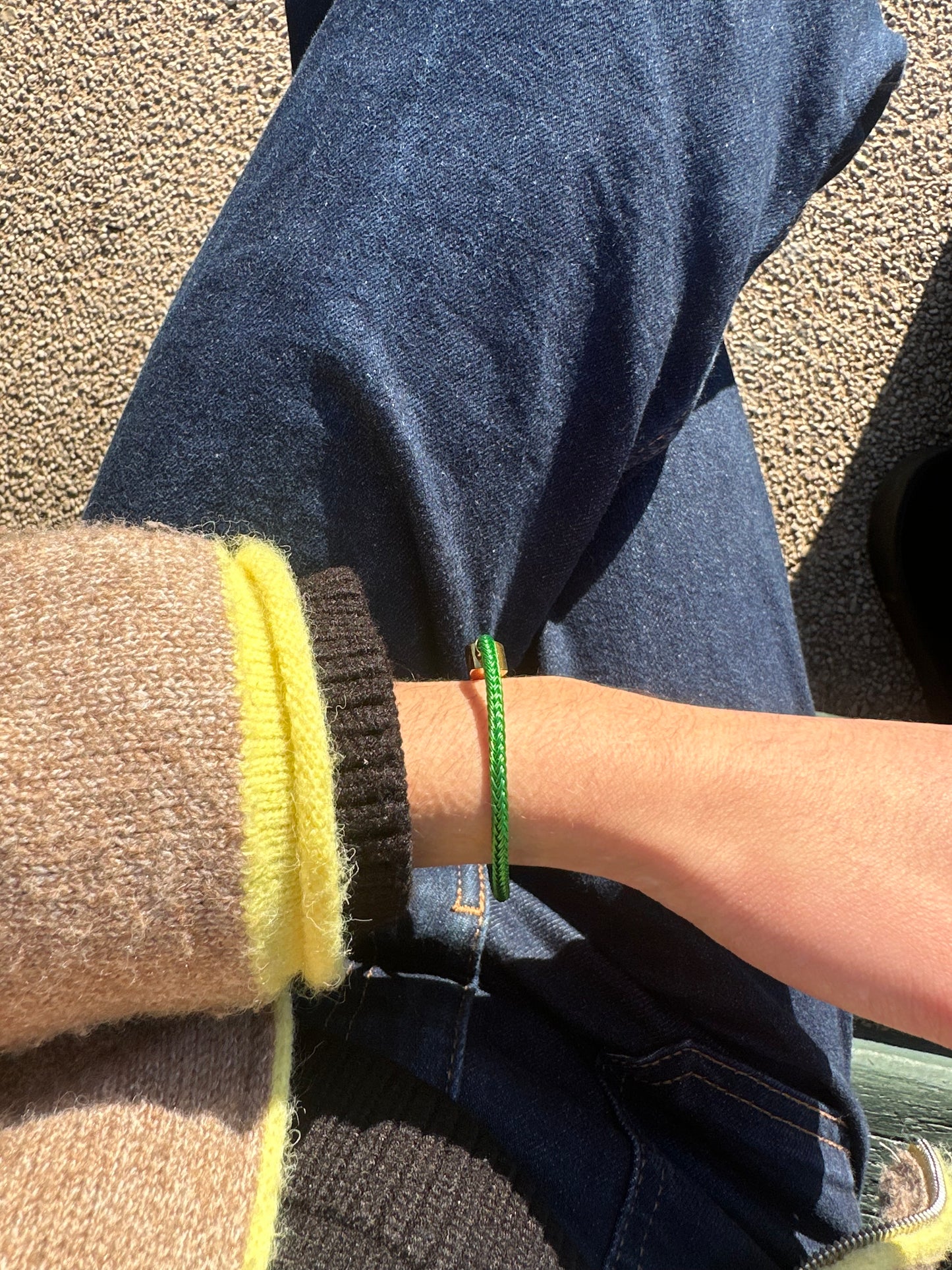 Bracelet cordon cœur - acier inoxydable doré