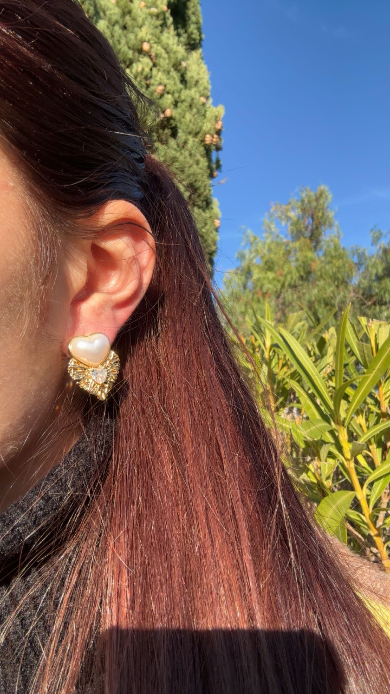 Boucles d’oreilles cœur - acier inoxydable doré