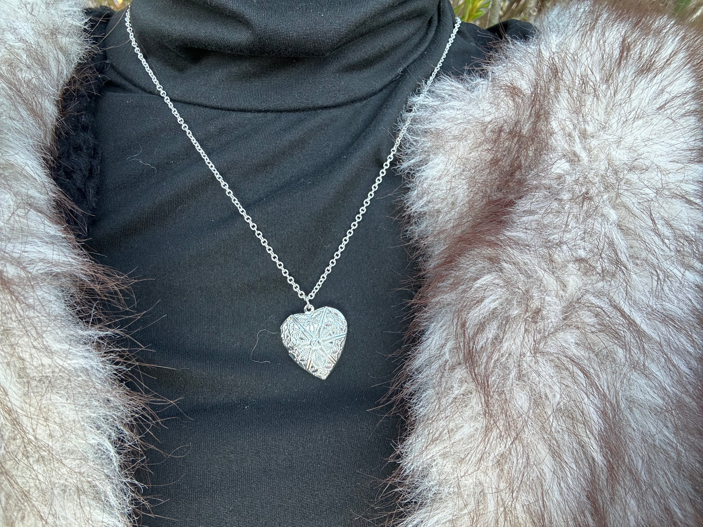 Collier cœur - acier inoxydable argenté