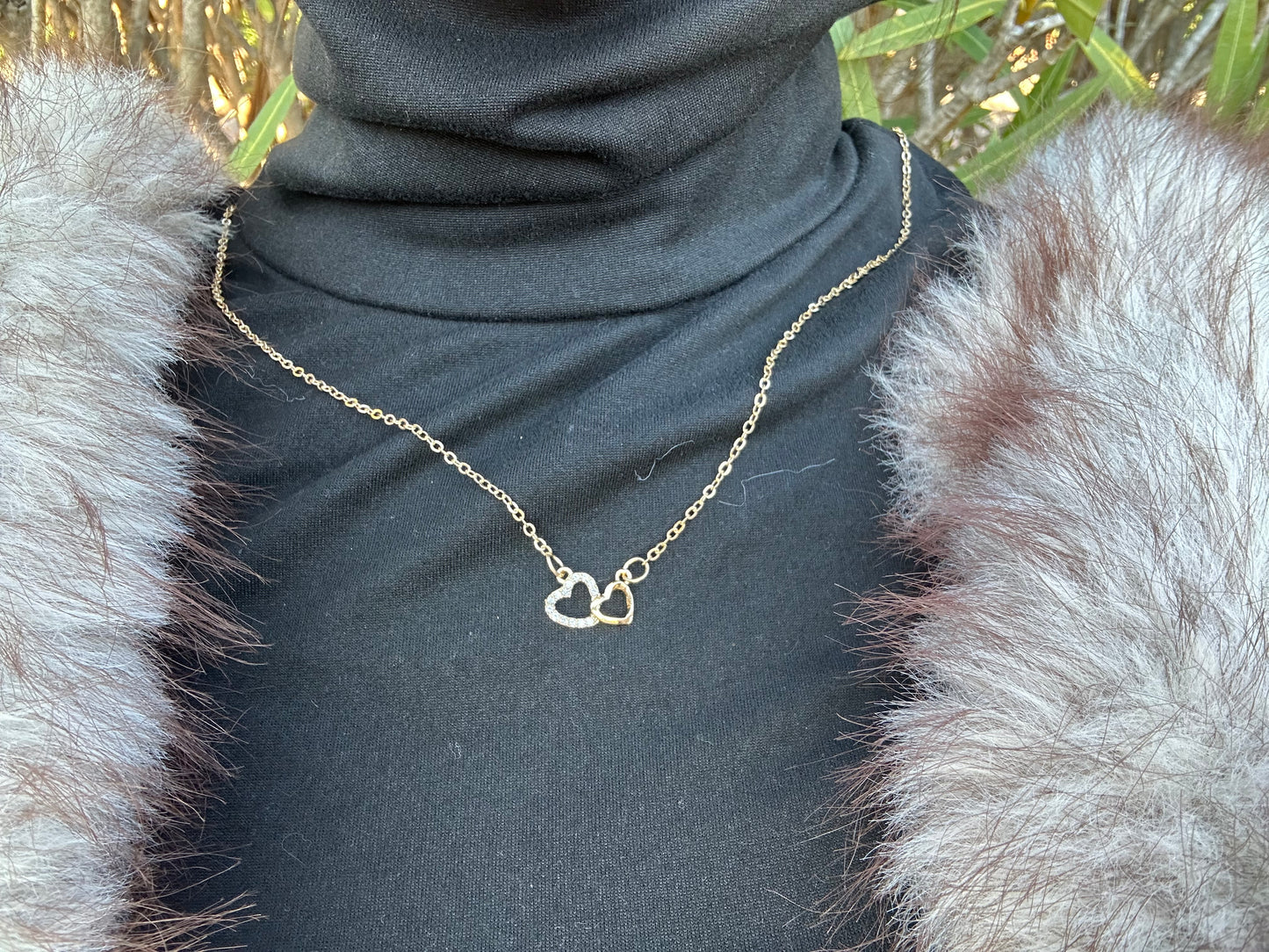 Collier cœur - acier inoxydable doré